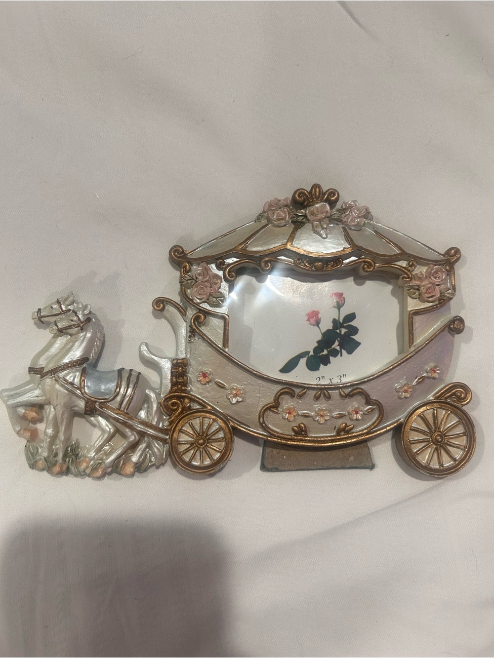 Set of 2 Vintage Ornate Carriage Picture Frame- Pink and Gold Decorative Accent